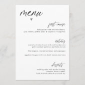 Modern Fun Handwriting Heart Simple Mariage Menu (Devant)