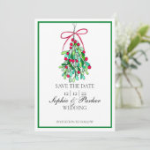 Modern Fun Mistletoe slaat de datum op Save The Date (Staand voorkant)