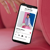 Modern Fun Music Player Photo Afstuderen Save The Date