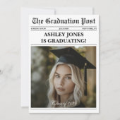 Modern Fun Newspaper Photo Graduation Kaart (Voorkant)