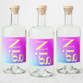 Modern Fun Ombre Big Monogram Bold Simple Gin Likeurfles Etiket (Flessen)