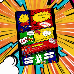 Modern Fun Retro Bachelor Vegas Comic Story
