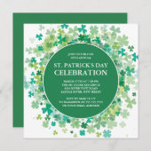 Modern Fun Shamrock St. Patrick's Party Invitation Kaart (Voorkant / Achterkant)
