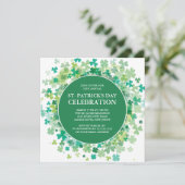Modern Fun Shamrock St. Patrick's Party Invitation Kaart (Staand voorkant)