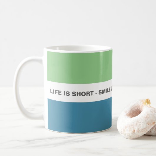 Modern Fun Smile Life Quote Koffiemok (Met donut)