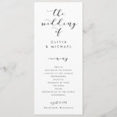 Modern Fun Swirls Calligraphy Wedding Programs Programma (Voorkant)