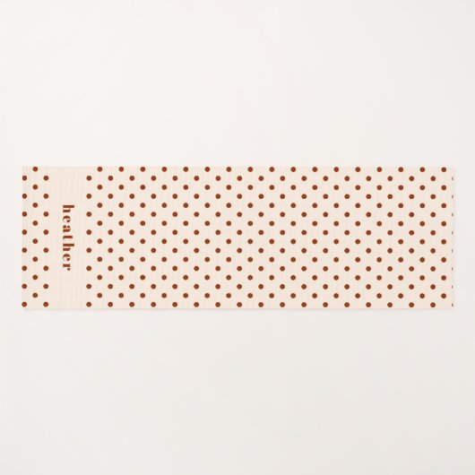 Modern Fun Terracotta Polka Dots Name Yogamat (Voorkant (horizontaal))