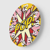 Modern Fun Typographic Comic Book POP Trendy Grote Klok (Hoek)
