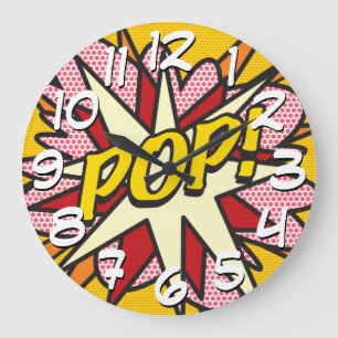 Modern Fun Typographic Comic Book POP Trendy Grote Klok