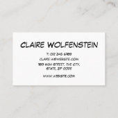 Modern Fun Typographic Comic Book POW Visitekaartje (Achterkant)