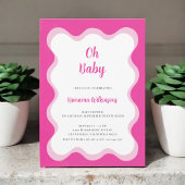 Modern Fun Wavy baby shower Kaart