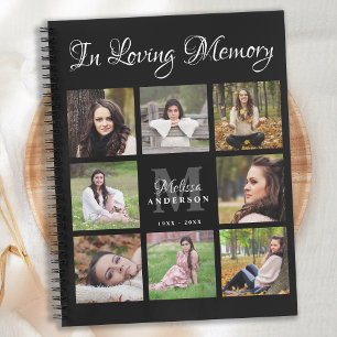 Modern Funeral GuestBook Photo Collage Memorial Notitieboek