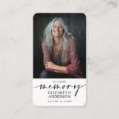 Modern Funeral Memorial Prayer Photo Card Visitekaartje (Voorkant)