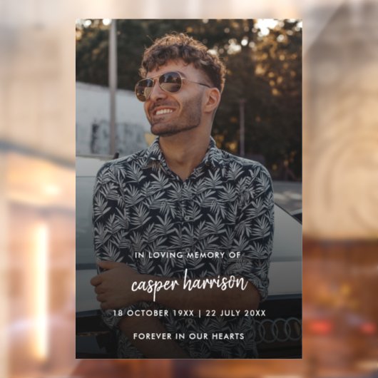 Modern Funeral Memorial | Viering van het leven Raamsticker (Vel 2)