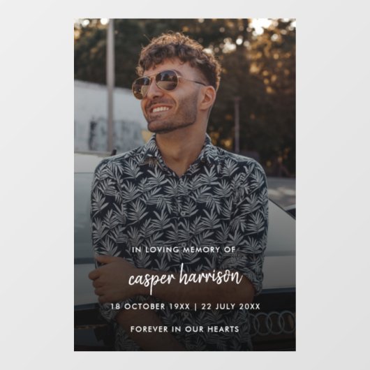 Modern Funeral Memorial | Viering van het leven Raamsticker (Vel)