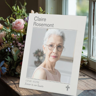Modern Funeral Photo Cross Pedestal Sign Reclamebord Met Voetstuk