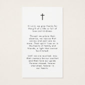 Modern Funeral Sympathy Photo Cross Prayer Card (Dos)