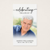 Modern Funeral Sympathy Photo Cross Prayer Card (Devant)