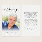Modern Funeral Sympathy Photo Prayer Card (Devant & derrière)