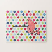 Modern Funky Flamingo Polka Dots Legpuzzel (Horizontaal)