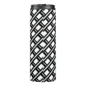 Modern Funky Geometric Pattern Monogrammed White Thermosbeker (Achterkant)