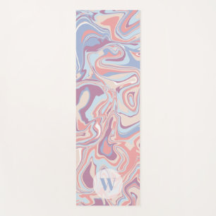 Modern Funky Marble Pastel Paars Monogram Yogamat