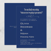 Modern Funny Black White Wedding Invitation (Devant / Derrière)