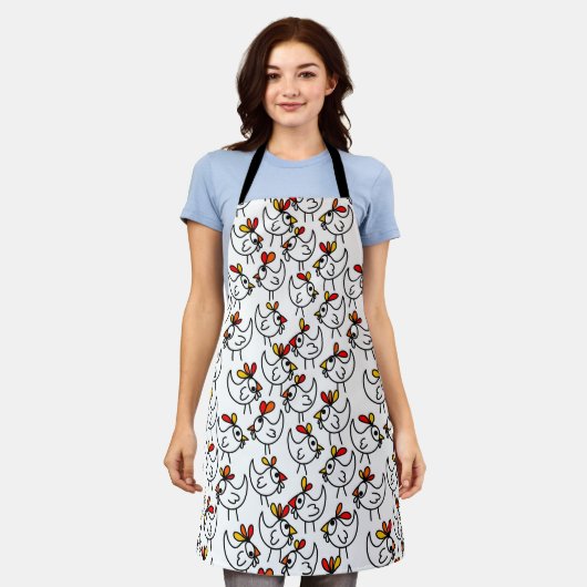 Modern Funny Chicken Schort Over Print (Gedragen)