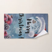 Modern funny cute Christmas reindeer      (Serviette à main)