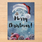 Modern funny cute Christmas reindeer Acryl Uitnodigingen (Voorkant)