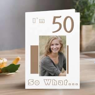 Modern Funny Inspirerend 50th Birthday Foto Kaart