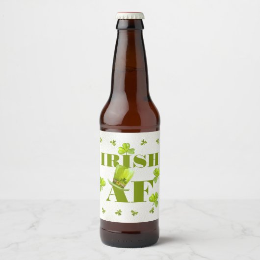 Modern Funny IRISH AF Bier Etiket (Voorkant)