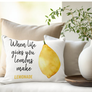 Modern Funny Lemon Yellow Quote Accent Kussen