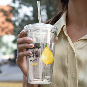 Modern Funny Lemon Yellow Quote Acryl Drinkbeker