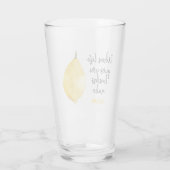 Modern Funny Lemon Yellow Quote Glas (Achterkant)