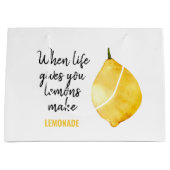 Modern Funny Lemon Yellow Quote Groot Cadeauzakje (Voorkant)
