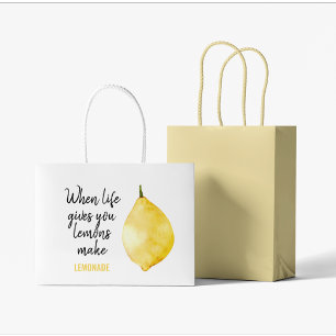 Modern Funny Lemon Yellow Quote Groot Cadeauzakje