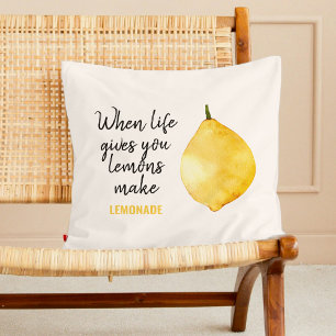Modern Funny Lemon Yellow Quote Kussen