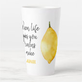 Modern Funny Lemon Yellow Quote Latte Mok (Voorkant)