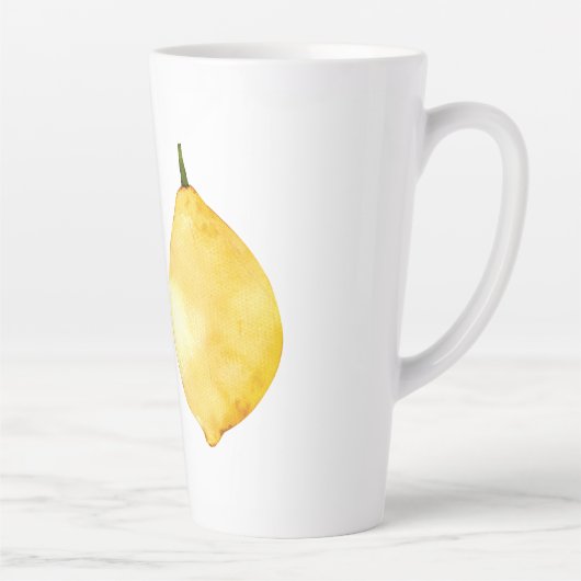 Modern Funny Lemon Yellow Quote Latte Mok (Rechts)