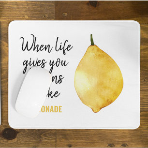 Modern Funny Lemon Yellow Quote Muismat