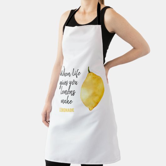 Modern Funny Lemon Yellow Quote Schort (Insitu)