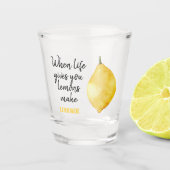 Modern Funny Lemon Yellow Quote Shot Glas (Voorkant)