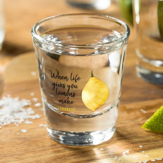 Modern Funny Lemon Yellow Quote Shot Glas