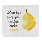 Modern Funny Lemon Yellow Quote Snijplank (Voorkant)