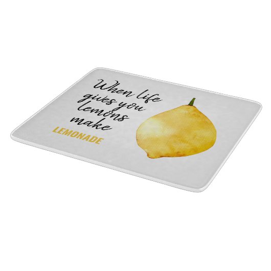 Modern Funny Lemon Yellow Quote Snijplank (Hoek)