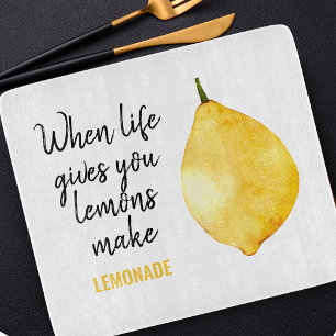 Modern Funny Lemon Yellow Quote Snijplank