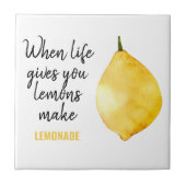 Modern Funny Lemon Yellow Quote Tegeltje (Voorkant)