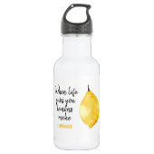 Modern Funny Lemon Yellow Quote Waterfles (Voorkant)