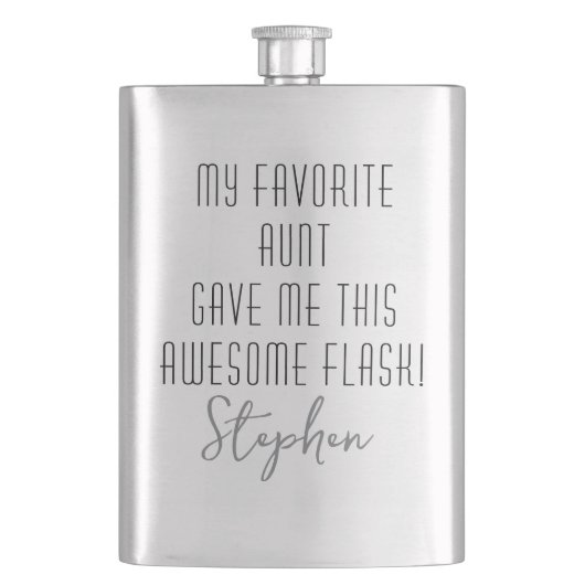 Modern Funny Nephew Gift from Favorite Aunt Flacon (Voorkant)